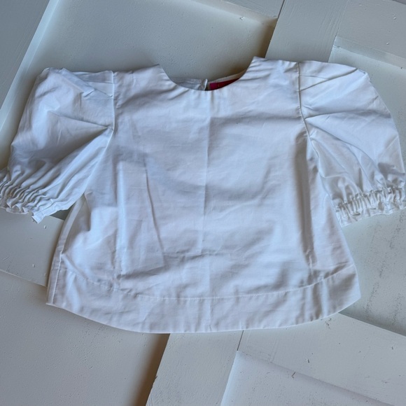 Adorable Girls BURU Puff Sleeve CropCotton Top, Size 6/7 - Picture 2 of 2